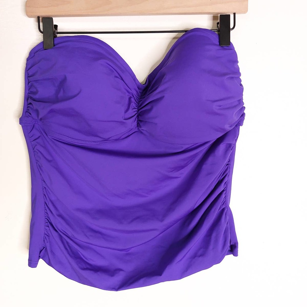 2Bamboo Purple Underwire Strapless Bandeau Tankini Top XL